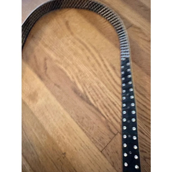 MMS Design Studio Tan Leather Rhinestone Western Belt Large - Picture 6 of 7